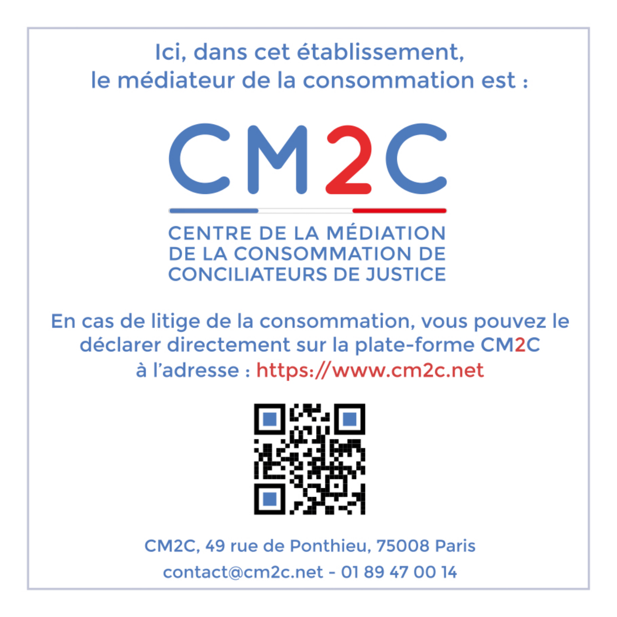 Médiateur de la consommation CM2C